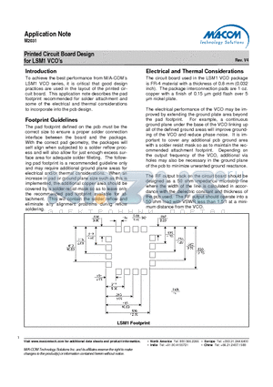 M2031 datasheet - Printed Circuit Board Design for LSM1 VCOs