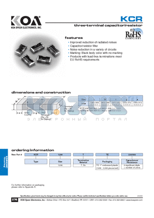 KCR1206TTE220/500 datasheet - three-terminal capacitor/resistor