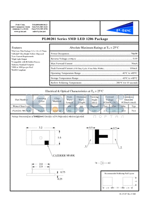 PL00201-WCY08 datasheet - SMD LED 1206 Package