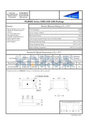 PL00202-WCR08 datasheet - SMD LED 1206 Package