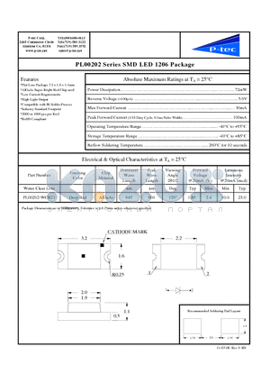 PL00202-WCR21 datasheet - SMD LED 1206 Package