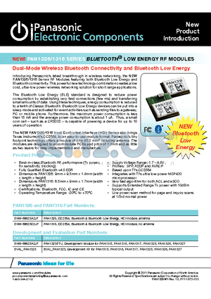 PAN1317 datasheet - BLUETOOTH^ LOW ENERGY RF MODULES