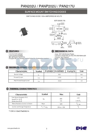 PAN202U datasheet - SURFACE MOUNT SWITCHING DIODES