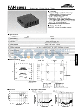 PAN4820 datasheet - On-board type DC Noise Filter for Telecom