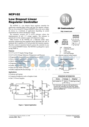 NCP102SNT1G datasheet - Low Dropout Linear Regulator Controller