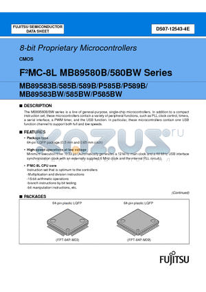 MB89583B datasheet - 8-bit Proprietary Microcontrollers