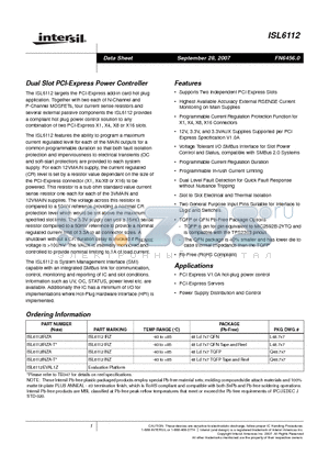 ISL6112 datasheet - Dual Slot PCI-Express Power Controller