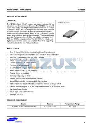 KD16901 datasheet - AUDIO EFFECT PROCESSOR