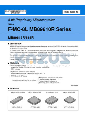 MB89613R datasheet - 8-bit Proprietary Microcontroller