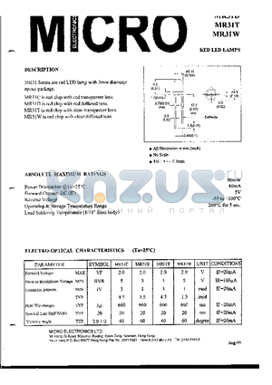 MR31C datasheet - RED LED LAMPS