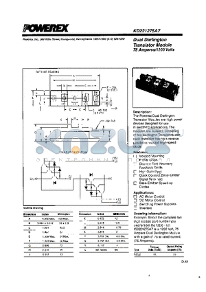 KD221275A7 datasheet - Dual Darlington Transistor Module