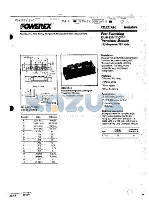 KD221A10 datasheet - Fast Switching Dual Darlington Transistor Module