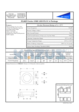 PL0055-WC4B22Z datasheet - SMD LED PLCC-6 Package