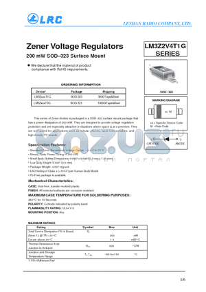 LM3ZXXXT1G datasheet - Zener Voltage Regulators