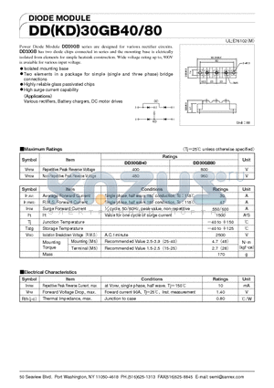 KD30GB40 datasheet - DIODE MODULE