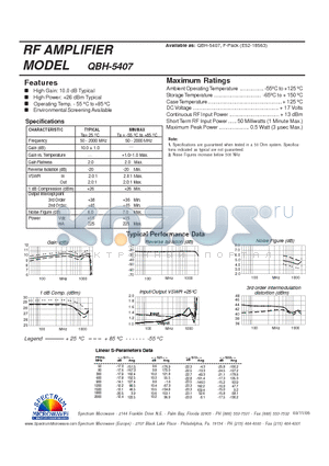 QBH-5407 datasheet - RF AMPLIFIER