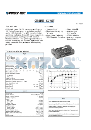 QBS038YD datasheet - Quarter-Brick