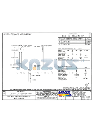 OED-CL-1556SN-RP datasheet - RIGHT ANGLE, DOMED 880nM INFRARED LED