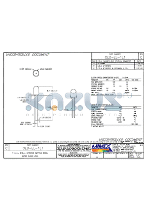 OED-EL-1L1 datasheet - T-5mm, 940mm INFRARED EMITTING DIODE