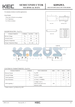 KDP629UL datasheet - SILICON EPITAXIAL PIN TYPE DIODE