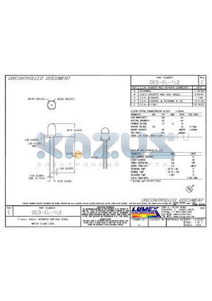 OED-EL-1L2 datasheet - T-5mm, 940mm INFRARED EMITTING DIODE