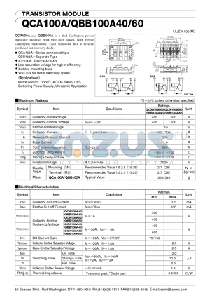 QCA100A40 datasheet - TRANSISTOR MODULE