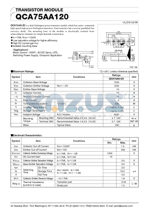 QCA75AA120 datasheet - TRANSISTOR MODULE