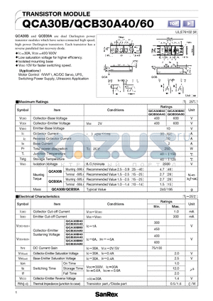 QCB30A40 datasheet - TRANSISTOR MODULE