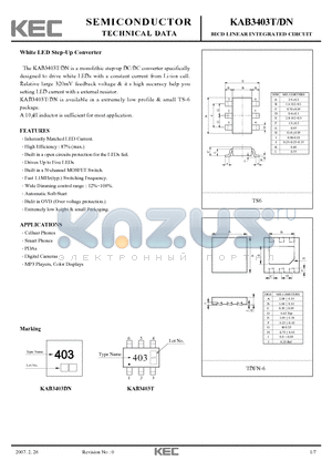 KDR412 datasheet - White LED Step-Up Converter