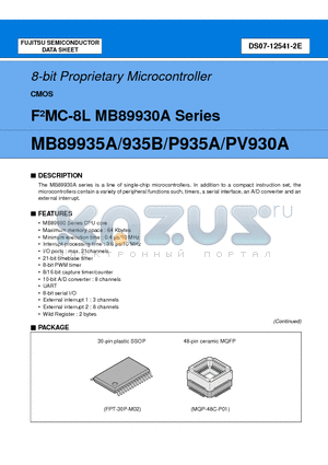 MB89935BPFV datasheet - 8-bit Proprietary Microcontroller