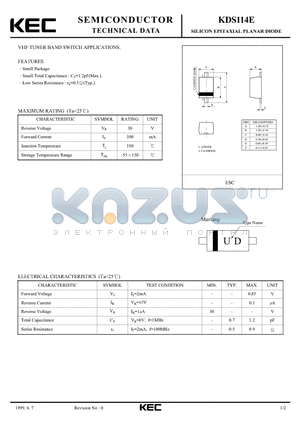 KDS114E datasheet - VHF TUNER BAND SWITCH APPLICATIONS