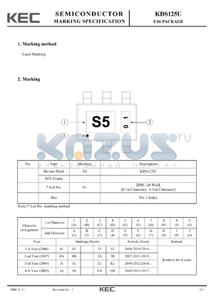 KDS125U datasheet - US6 PACKAGE