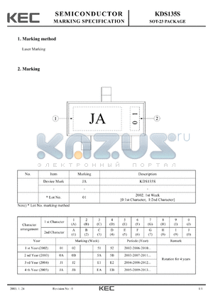 KDS135S datasheet - SOT-23 PACKAGE