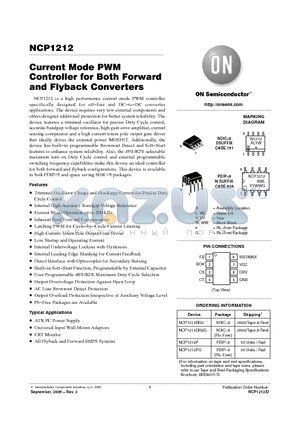 NCP1212DR2G datasheet - Current Mode PWM Controller for Both Forward and Flyback Converters