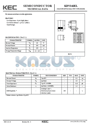 KDV142EL datasheet - SILICON EPITAXIAL PIN TYPE DIODE