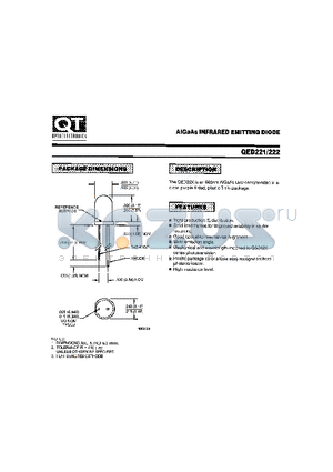 QED221 datasheet - AIGAAS INFRARED EMITTING DIODE