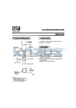 QED234 datasheet - GAAS INFRARED EMITTING DIODE