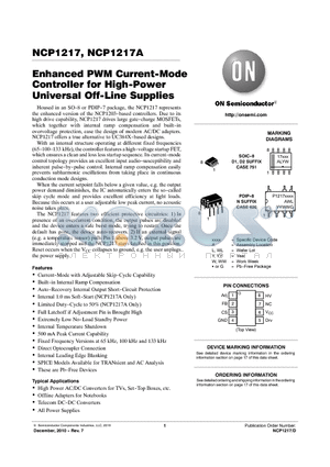 NCP1217_10 datasheet - Enhanced PWM Current--Mode Controller for High--Power Universal Off--Line Supplies