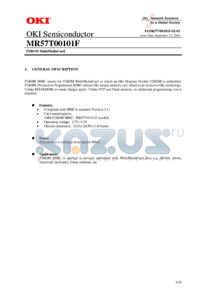 MR57T00101F datasheet - P2ROM MultiMediaCard