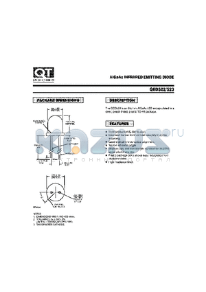 QED522 datasheet - AIGAAS INFRARED EMITTING DIODE