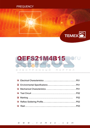 QEFS45M0B15 datasheet - SMD Monolithic Crystal Filter - 45.000 MHz