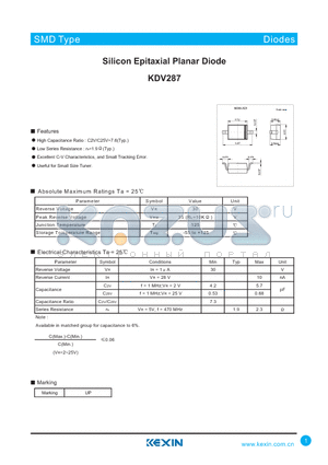 KDV287 datasheet - Silicon Epitaxial Planar Diode