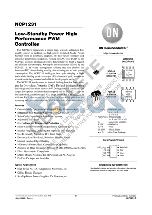 NCP1231D133R2 datasheet - Low−Standby Power High Performance PWM Controller