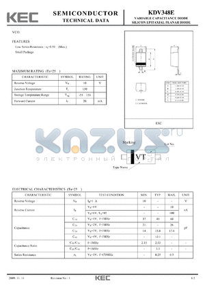 KDV348E_0911 datasheet - SILICON EPITAXIAL PLANAR DIODE