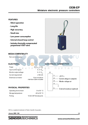 OEMEPS10-50-100 datasheet - Miniature electronic pressure controllers