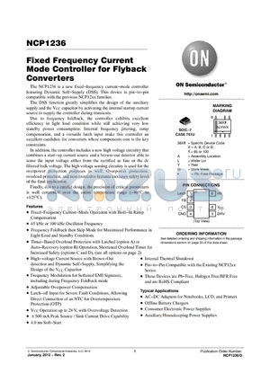 NCP1236 datasheet - Fixed Frequency Current Mode Controller for Flyback Converters