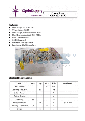 OEPSE012170 datasheet - Power Supply