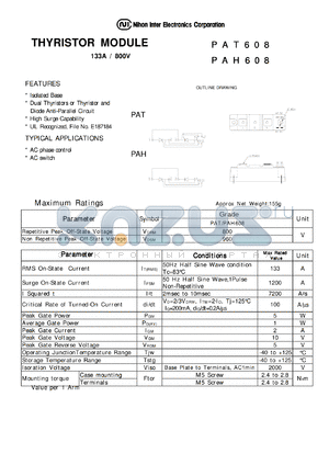 PAT608 datasheet - THYRISTOR MODULE