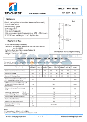 MR824 datasheet - Fast Silicon Rectifiers