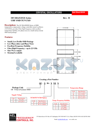 OF-0BAX2B datasheet - UHF SMD TCVCXO